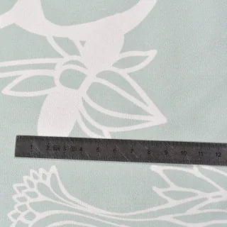 Tissu french terry "Vert de Noura" paisley vert amande - Collection L'Oranaise - Les Filles à Pois Design Les Filles à Pois - De