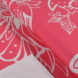 Tissu french terry "Rose Fella" paisley rose fuchsia - Collection L'Oranaise - Les Filles à Pois Design Les Filles à Pois - Desi