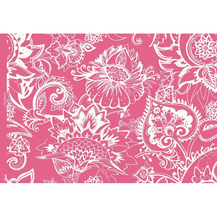 Tissu french terry "Rose Fella" paisley rose fuchsia - Collection L'Oranaise - Les Filles à Pois Design Les Filles à Pois - Desi