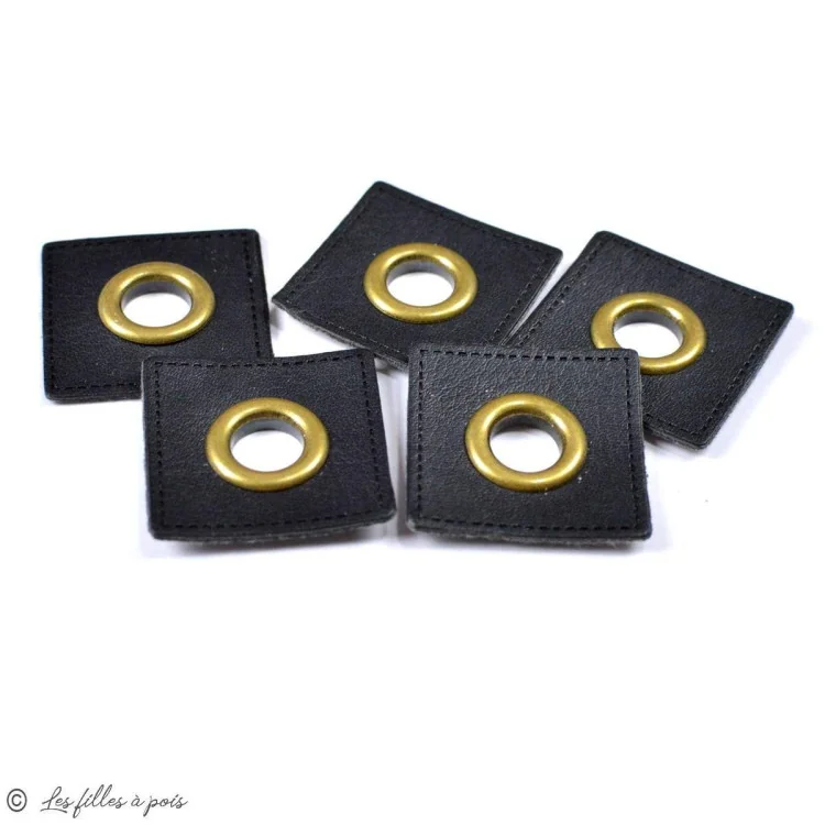 Œillet carré simili cuir bronze – 8 mm – Lot de 2 Tissus et mercerie créative – Nos sélections sans marque - 6