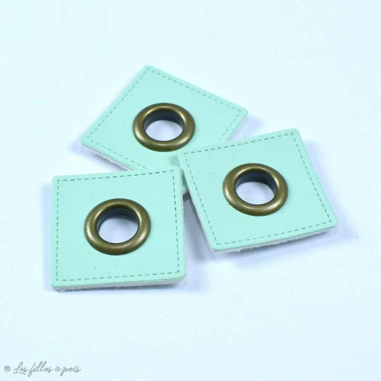 Œillet carré simili cuir bronze – 8 mm – Lot de 2 Tissus et mercerie créative – Nos sélections sans marque - 11