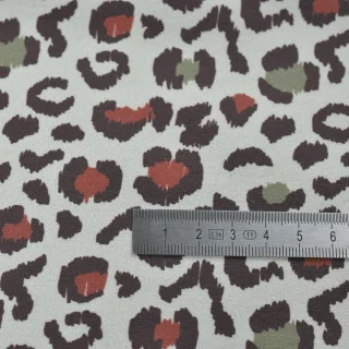 Tissu french terry léopard "Baghera" naturel, kaki et terracotta - Collection Klass - Les Filles à Pois Design Les Filles à Pois
