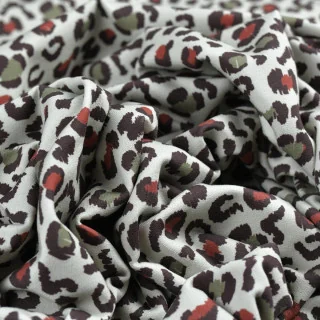 Tissu french terry léopard "Baghera" naturel, kaki et terracotta - Collection Klass - Les Filles à Pois Design Les Filles à Pois
