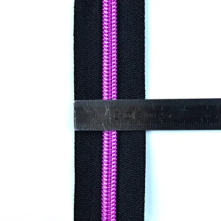 Fermeture éclair au mètre noire – Maille rose métallisée – Avec 3 curseurs assortis Tissus et mercerie créative – Nos sélections