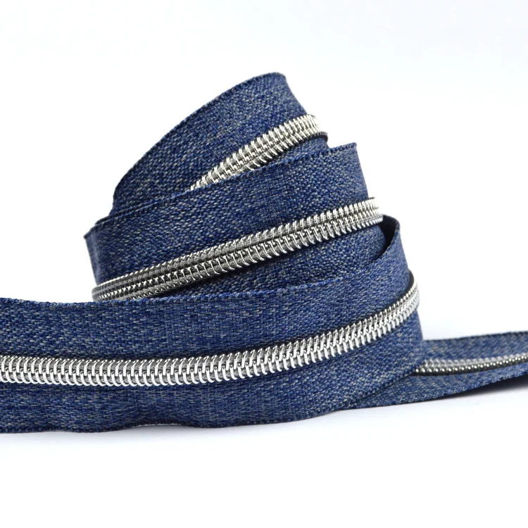 Fermeture éclair au mètre effet denim – Maille métal – Avec curseurs assortis Tissus et mercerie créative – Nos sélections sans 