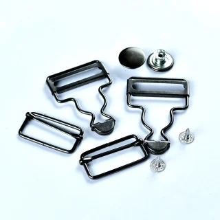 Boucles salopette + boutons jeans métal – 32 mm – Lot de 2 sets – 4 coloris Tissus et mercerie créative – Nos sélections sans ma