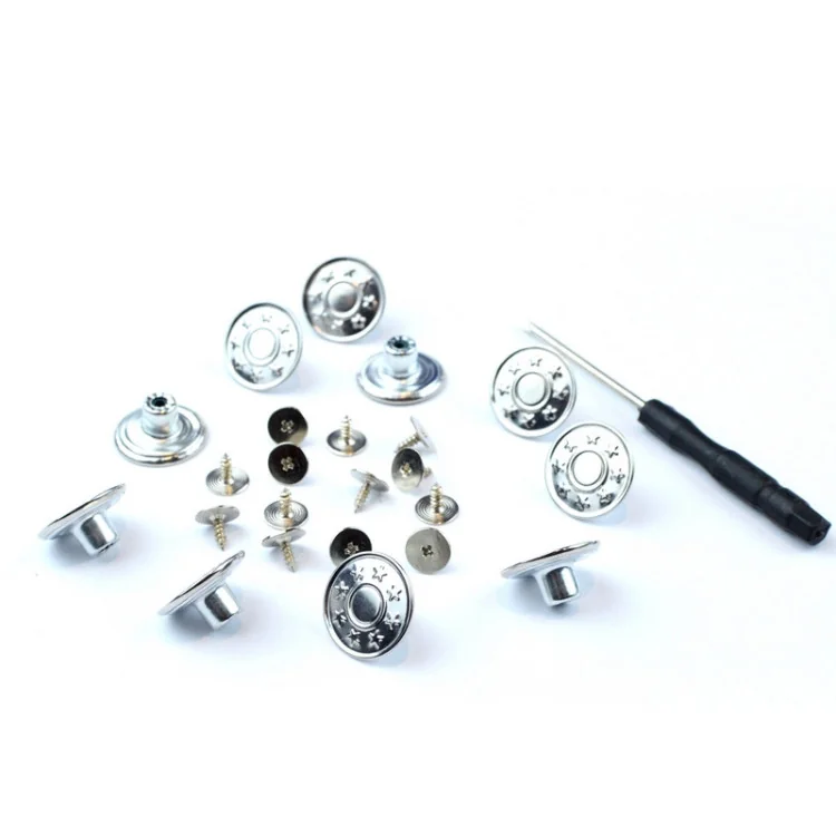 Boutons jeans métal à visser motif "Étoile" – Argenté – 17 mm – Lot de 10 Tissus et mercerie créative – Nos sélections sans marq Boutons jeans métal à visser motif "Étoile" – Argenté – 17 mm – Lot de 10 Tissus et mercerie créative – Nos sélections sans marq