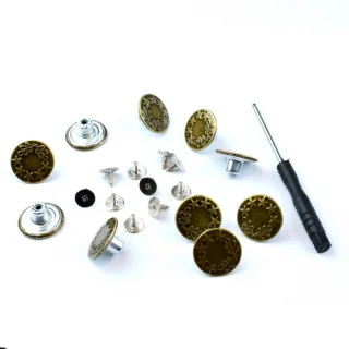 Boutons jeans métal à visser motif "Étoile" – Bronze – 17 mm – Lot de 10 Tissus et mercerie créative – Nos sélections sans marqu