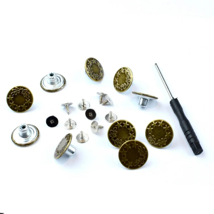 Boutons jeans métal à visser motif "Étoile" – Bronze – 17 mm – Lot de 10 Tissus et mercerie créative – Nos sélections sans marqu