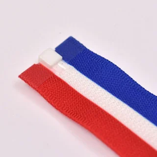 Fermeture éclair séparable tricolore – Rouge blanc bleu – 50 à 60 cm - 2