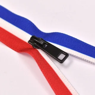Fermeture éclair séparable tricolore – Rouge blanc bleu – 50 à 60 cm - 3
