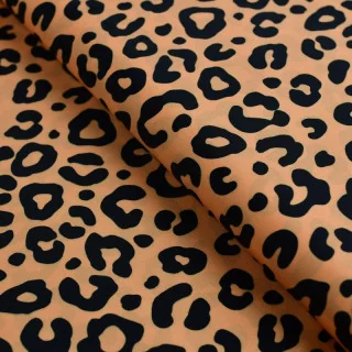 Tissu imperméable déperlant léopard "Senko" caramel - Spécial coupe-vent - Collection Contrastes - Les Filles à Pois Design Les 