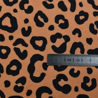 Tissu french terry léopard "Senko" caramel et noir - Collection Contrastes - Les Filles à Pois Design Les Filles à Pois - Design