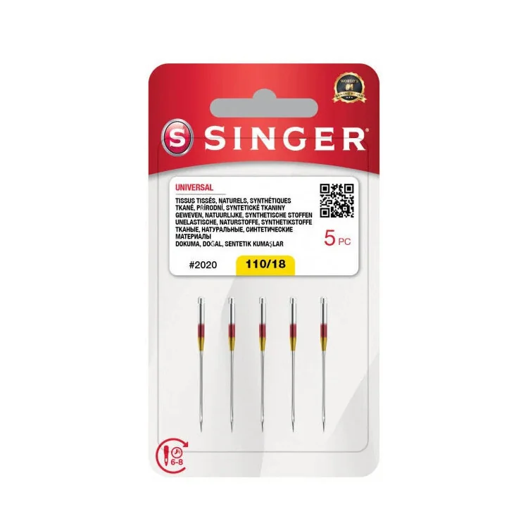 Aiguilles Singer Universelles 70/80/90/100 – Assortiment complet de 5 - 2020 Singer : machines à coudre, broder et surjeter embl