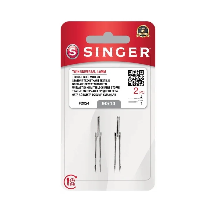 Aiguilles doubles Singer – Blister de 2 – Pour machines à coudre familiales Singer : machines à coudre, broder et surjeter emblé Aiguilles doubles Singer – Blister de 2 – Pour machines à coudre familiales Singer : machines à coudre, broder et surjeter emblé