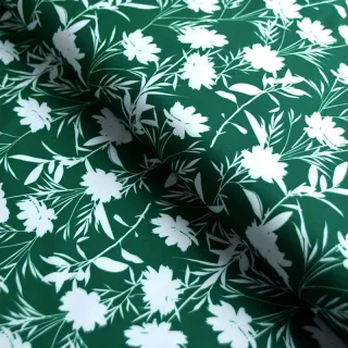 Lycra maillot de bain vert à fleurs blanches UPF50+ "Botanika" – Collection Klass – Les Filles à Pois Design