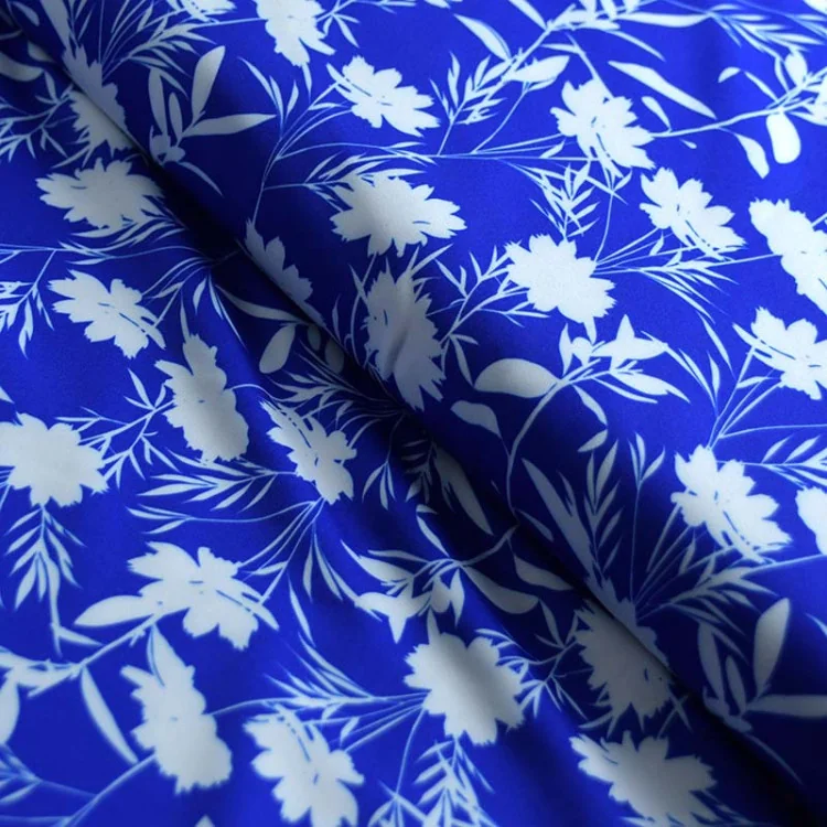 Lycra maillot de bain bleu roi à fleurs ivoire UPF50+ "Riviera" collection Klass – Les Filles à Pois Design Les Filles à Pois - 