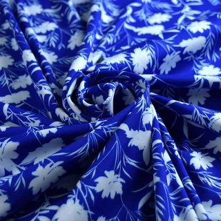 Lycra maillot de bain bleu roi à fleurs ivoire UPF50+ "Riviera" collection Klass – Les Filles à Pois Design Les Filles à Pois - 