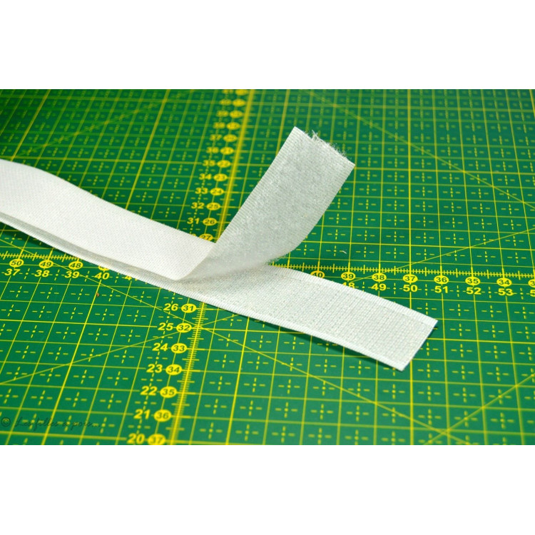 TUKA Ruban Scratch à Coudre 12m X 20mm - Bande Hook & Loop Non-Adhésif Blanc