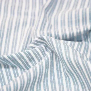 Tecido de algodão com riscas de linho - Azul e cru Tissus et mercerie créative – Nos sélections sans marque - 1