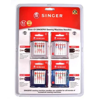 Juego de 25 agujas Singer - Universal 2020, Stretch 2045, Jeans 2026 Singer : machines à coudre, broder et surjeter emblématique