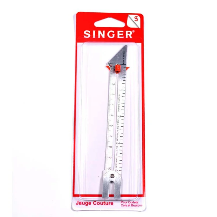 Jauge couture Singer – Outil de mesure précis pour ourlets et repères Singer : machines à coudre, broder et surjeter emblématiqu