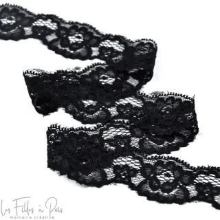 DESTOCK Cinta de encaje elástico suave 3cm - Flor Tissus et mercerie créative – Nos sélections sans marque - 1
