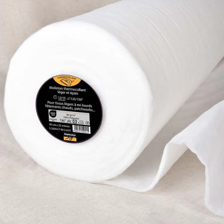 Molleton thermocollant léger blanc – 86 g/m² | Les Filles à Pois