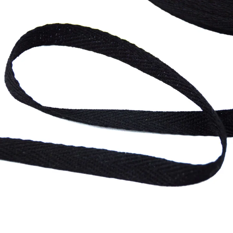 Ruban sergé 10 mm – Finitions couture en blanc ou noir