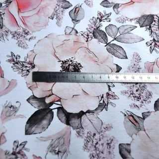 Tissu jersey “Églantine” – Fleurs blush – Collection Daisy – Les Filles à Pois Design