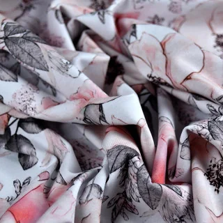 Tissu jersey “Églantine” – Fleurs blush – Collection Daisy – Les Filles à Pois Design