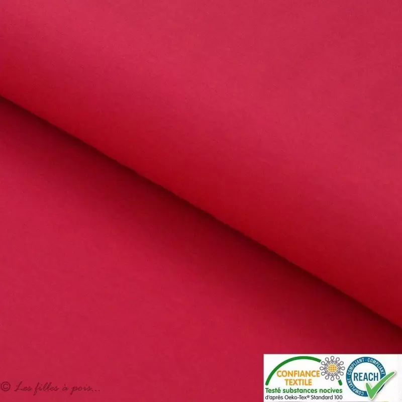 Coupon tissu jersey punto di milano coton uni - Rouge framboise - 40cm Autres marques - Tissus et mercerie - 1