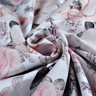 Tissu jersey “Églantine” – Fleurs blush – Collection Daisy – Les Filles à Pois Design