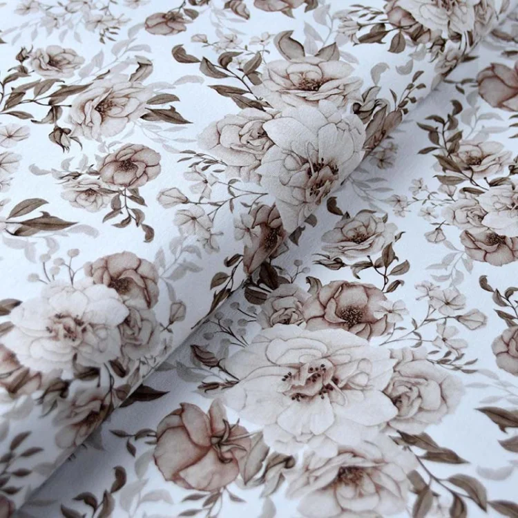 Tissu jersey “Herbier” – Fleurs sépia – Collection Daisy – Les Filles à Pois Design Tissu jersey “Herbier” – Fleurs sépia – Collection Daisy – Les Filles à Pois Design