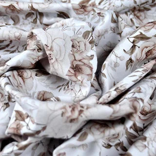 Tissu jersey “Herbier” – Fleurs sépia – Collection Daisy – Les Filles à Pois Design