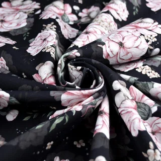 Tissu jersey “Herbier” – Fleurs sépia – Collection Daisy – Les Filles à Pois Design