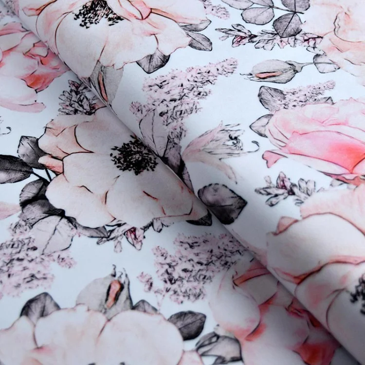 Tissu lycra “Églantine” – Floral blush et encre – Collection Daisy – Les Filles à Pois Design Tissu lycra “Églantine” – Floral blush et encre – Collection Daisy – Les Filles à Pois Design