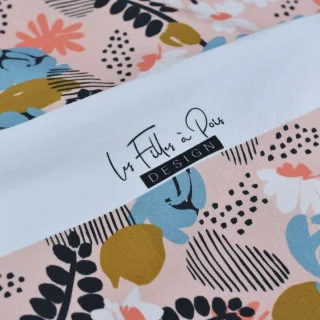Tissu jersey fleurs "Jardin Graphique" multicolore - Collection Alyssa - Les Filles à Pois Design Les Filles à Pois - Design : m