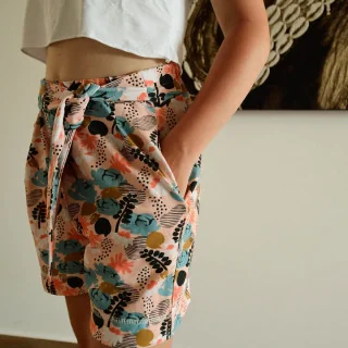 Tissu jersey fleurs "Jardin Graphique" multicolore - Collection Alyssa - Les Filles à Pois Design Les Filles à Pois - Design : m