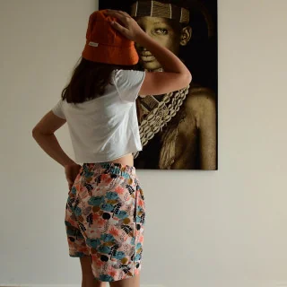 Tissu jersey fleurs "Jardin Graphique" multicolore - Collection Alyssa - Les Filles à Pois Design Les Filles à Pois - Design : m