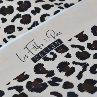 Coupon jersey Belaya Sable 100 cm – Léopard nude | Collection Klass