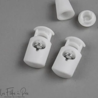 Arrêts cordon cylindriques plastique – Lot de 2 – Trou 5 mm – Plusieurs coloris