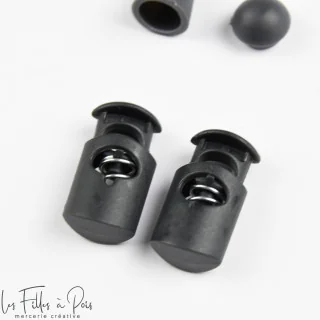 Arrêts cordon cylindriques plastique – Lot de 2 – Trou 5 mm – Plusieurs coloris