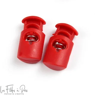 Arrêts cordon cylindriques plastique – Lot de 2 – Trou 5 mm – Plusieurs coloris