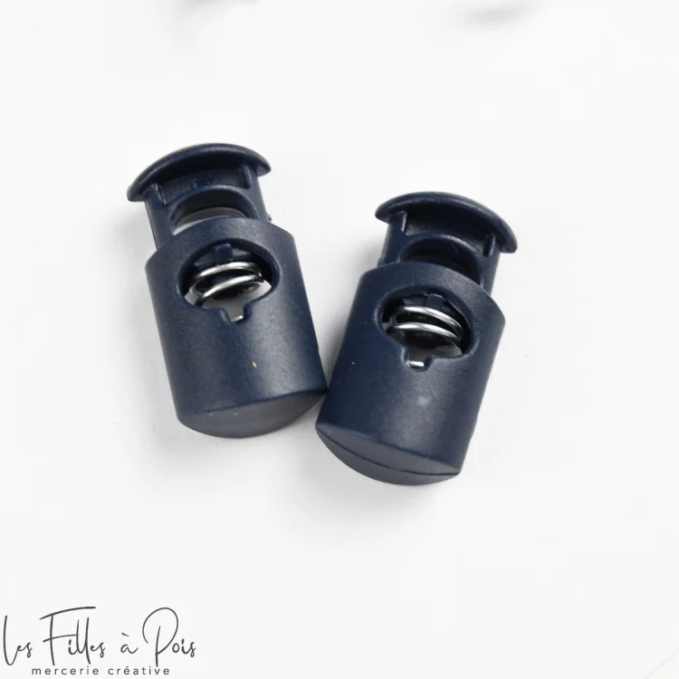 Arrêts cordon cylindriques plastique – Lot de 2 – Trou 5 mm – Plusieurs coloris