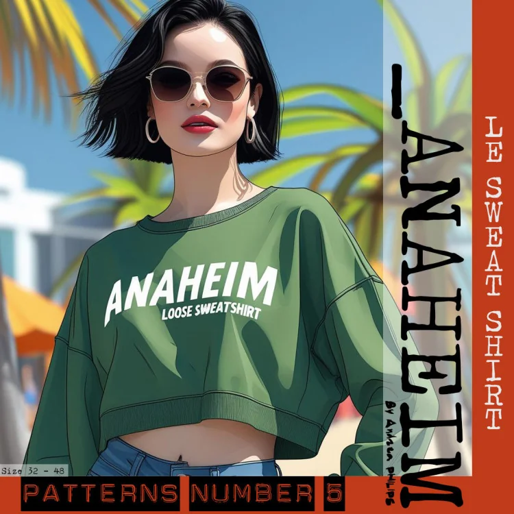 Patron PDF sweat ANAHEIM – Sweat loose facile et rapide à coudre