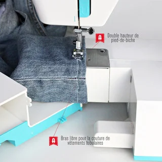 Alfa Style 30 – Machine à coudre mécanique 19 points, boutonnière 4 temps, 70 W