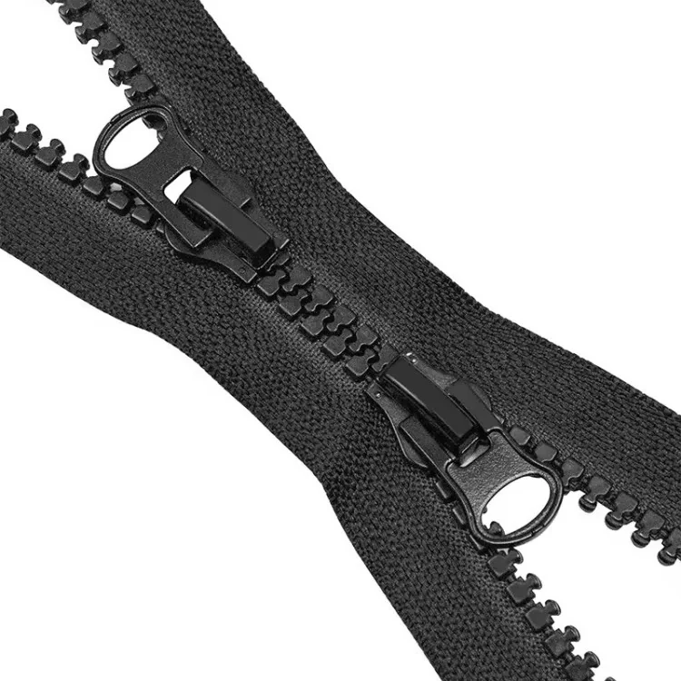 Fermeture éclair moulée séparable double curseur – 7 mm – 80, 90, 100 cm – 7 coloris