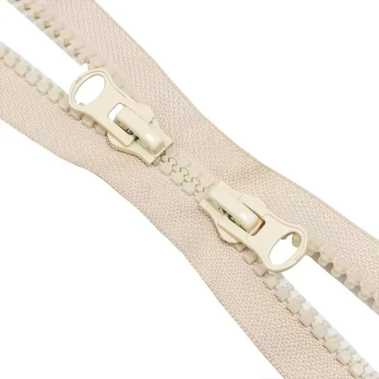 Fermeture éclair moulée séparable double curseur – 7 mm – 80, 90, 100 cm – 7 coloris