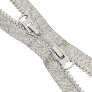 Fermeture éclair moulée séparable double curseur – 7 mm – 80, 90, 100 cm – 7 coloris